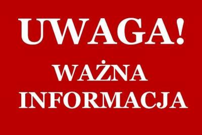 INFORMACJA DLA MIESZKAŃCÓW